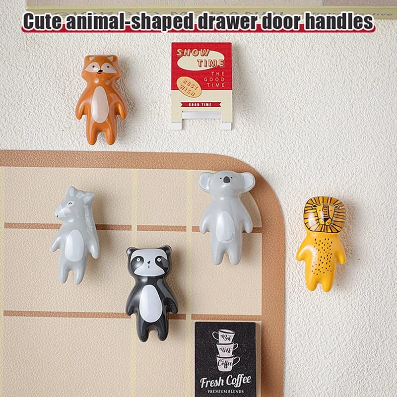 Simpatiche pomelli per mobili in ceramica a forma di animale, maniglie per porte dell'armadio, maniglie per mobili nordici, maniglie per cassetti rotonde