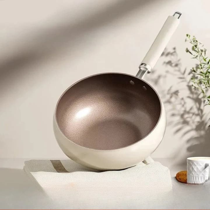 Smalto ceramico al titanio Pentola antiaderente 0-rivestito al fluoro Pancia grande Multifunzionale Stir Fry Padella universale Pentole G