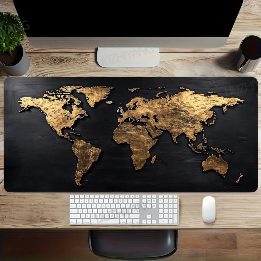 Tappetino per Mouse in Gomma Morbida, Tappetini per Tastiera e Mouse, Tappetini da Tavolo Lunghi XXL, Tappetino da Scrivania con Mappa del Mondo Colorata, Grande Tappetino da Gaming per Ufficio 900X400MM per Laptop e PC