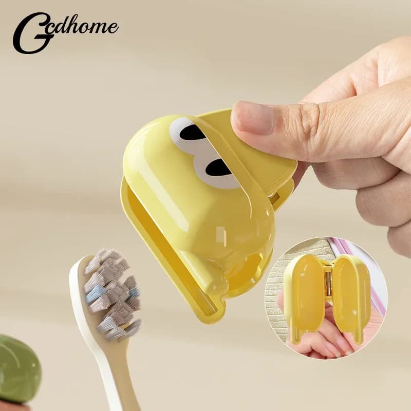 1/3pc carino spazzolino clip spazzolino portatile coperchio della testa spazzolino antipolvere tappo protettivo spazzolino elettrico clip in plastica