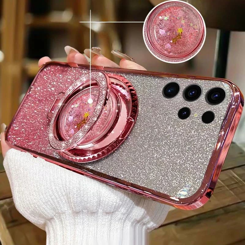 Custodia per telefono con supporto magnetico glitterato di lusso per Samsung Galaxy S25 Ultra Plus 5G per Samsung S25 Plus Ultra 5G Cover