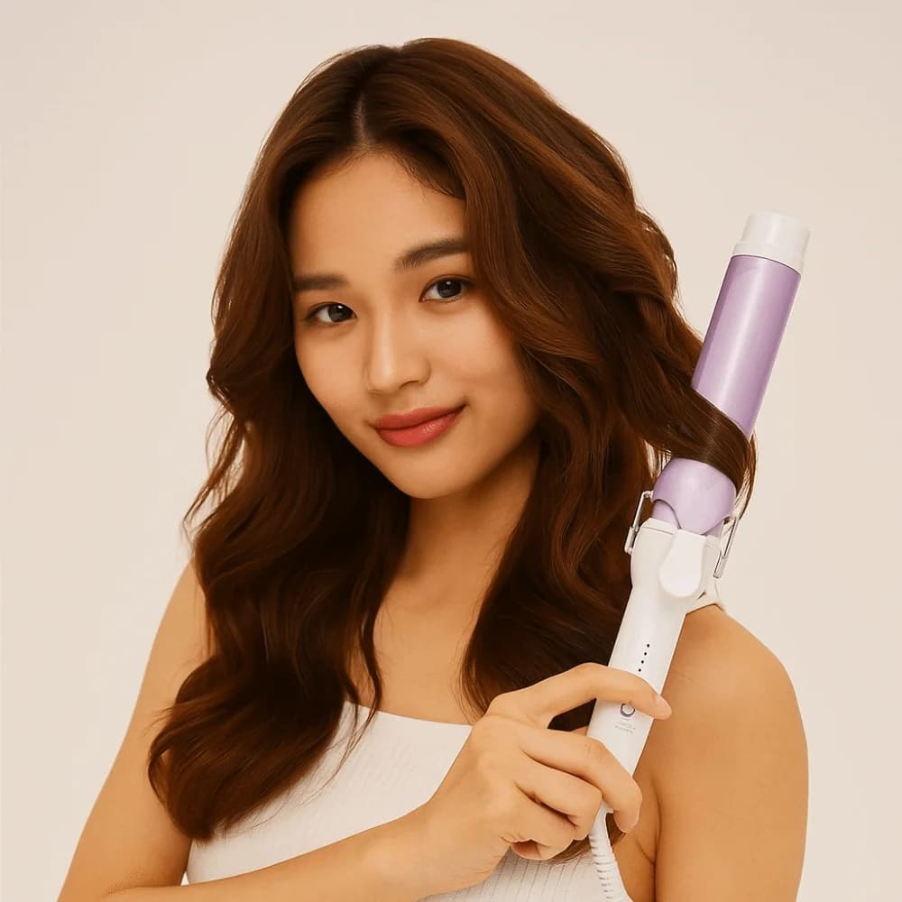 40 mm ceramic curling iron, quick heating, manual electric curling for large waves, 5 temperature adjustments