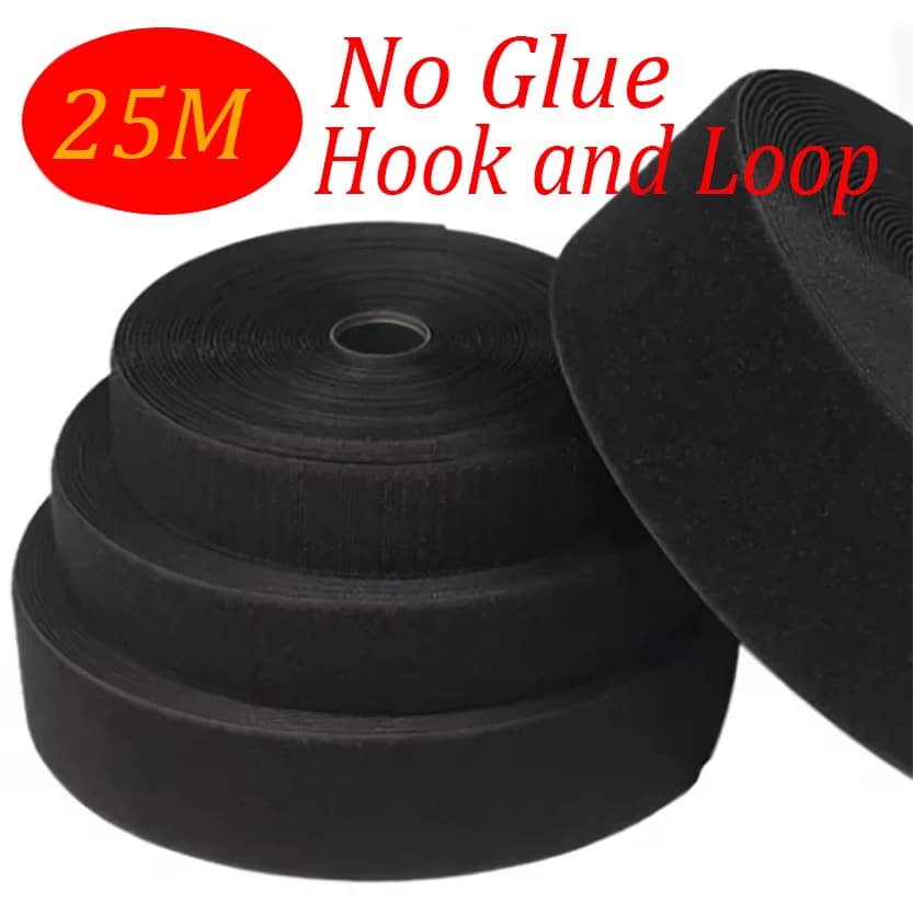 25M/Pair Sewing Fastener Tapes Non-Adhesive Hook and Loop Magic Nylon Fabric Strip For Sew on Accessories DIY 16/20/25/30mm