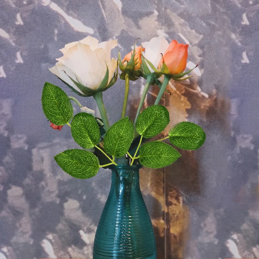 50 Pieces Artificial Rose Leaves, Home Decoration, Wedding, Photo, Simulate Sheets for Decoration