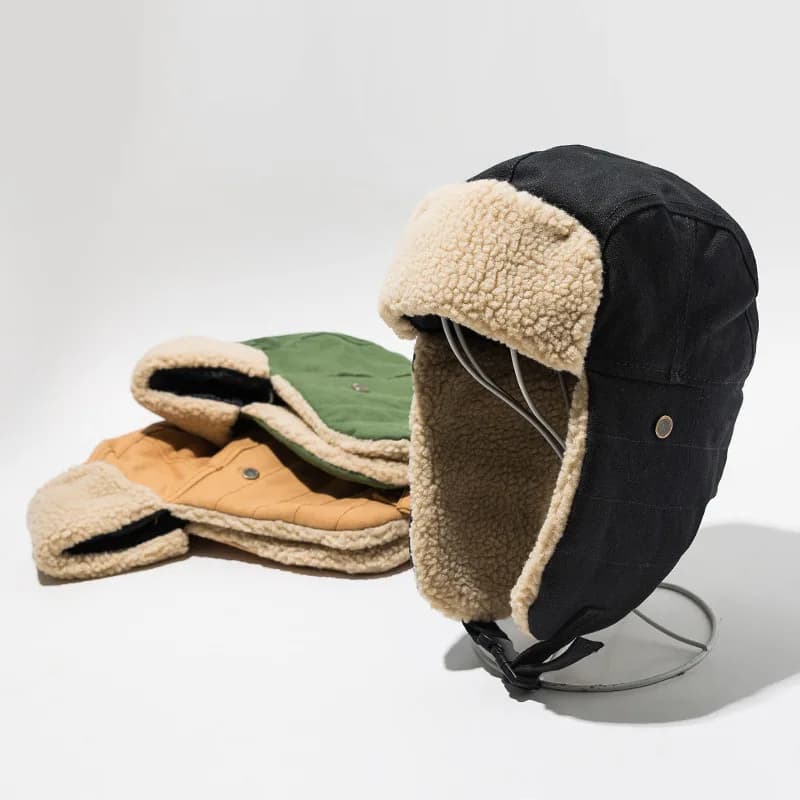 Cappelli invernali Donna Uomo Cappello bomber con paraorecchie - Caldo berretto da equitazione per uomo e donna (stile pilota) Escursionismo e abbigliamento casual All'aperto Nuovo