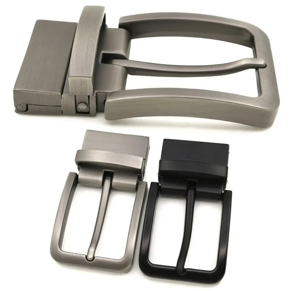 Men Metal Pin Belt Buckle 35mm Pin Buckle Rotatable Clip Buckle DIY Leather Craft Jeans Accessories for 2.8cm-3.4cm Wide Belt