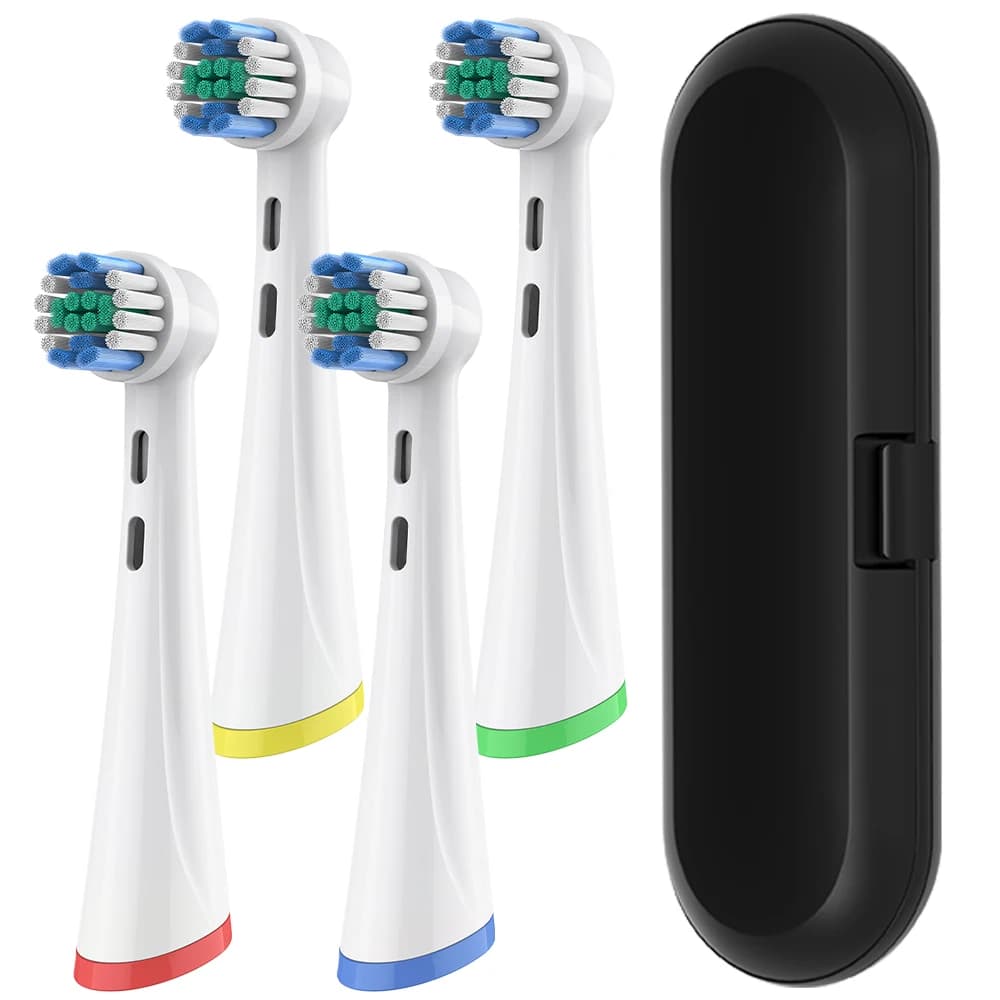 Testine di ricambio e custodia da viaggio per spazzolino compatibili con lo spazzolino elettrico Oral B iO, per le serie IO 2/3/4/5/6/7/8/9/10