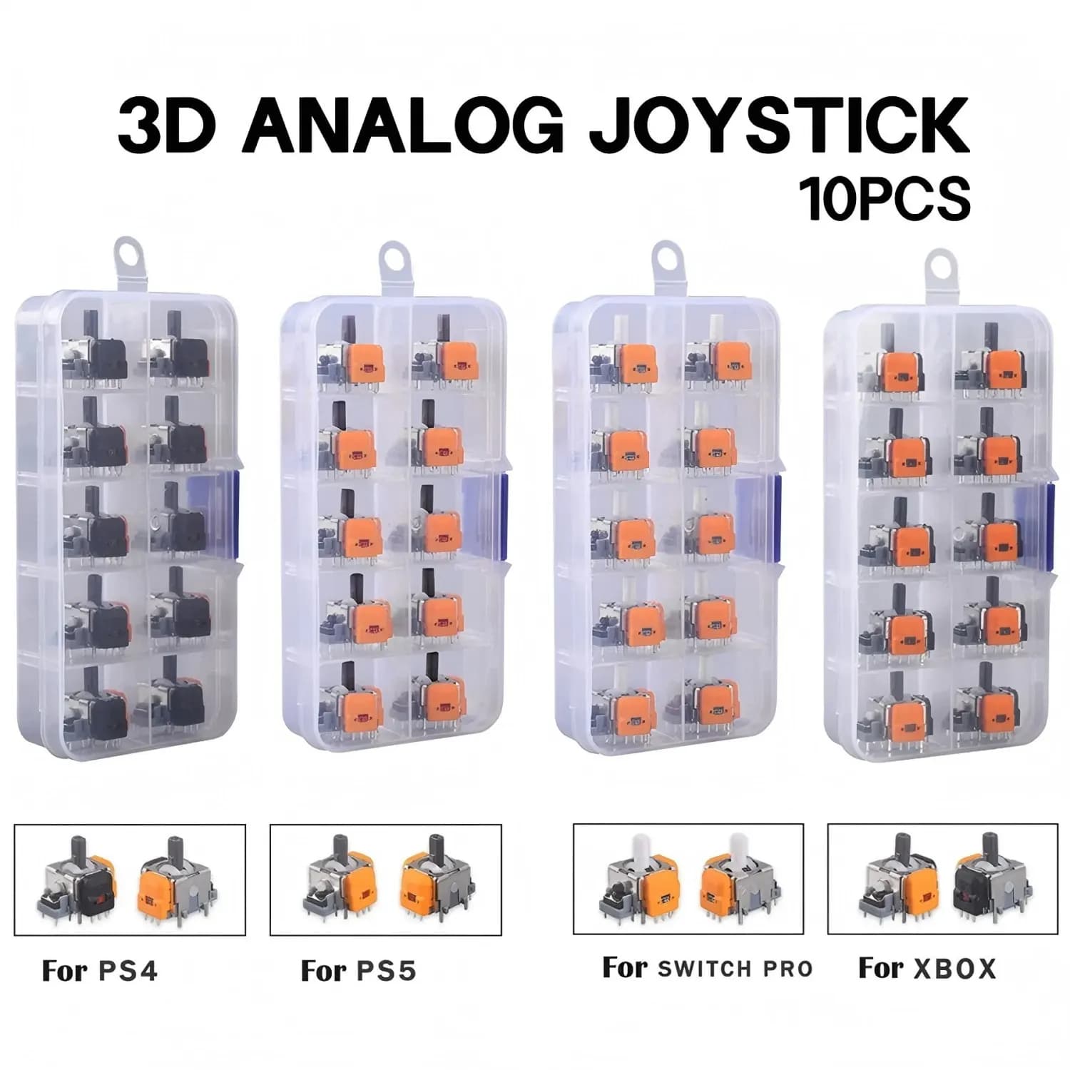 Confezione da 10 pezzi di ricambio per joystick effetto Hall con sensore analogico 3D per controller PS5/PS4/Xbox/Switch PRO/Series