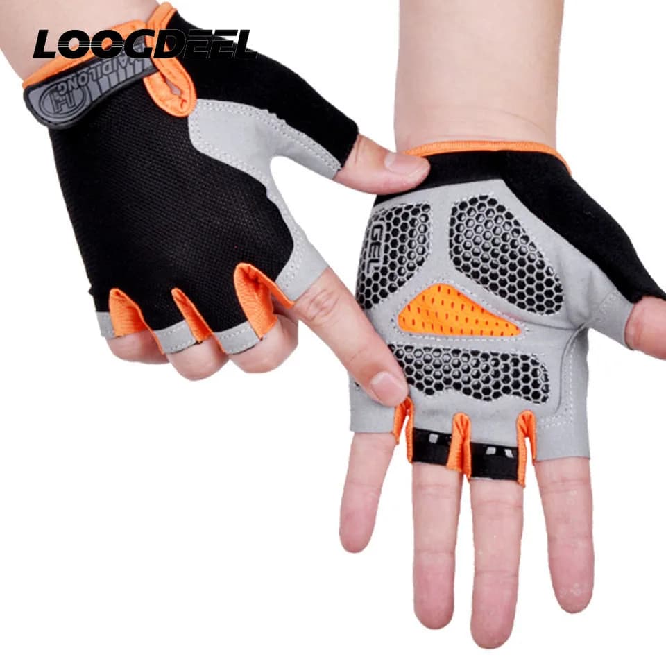 HOT cycling anti-slip anti-sweet man woman gloves half finger sports gloves anti-shock breathable bicycle gloves
