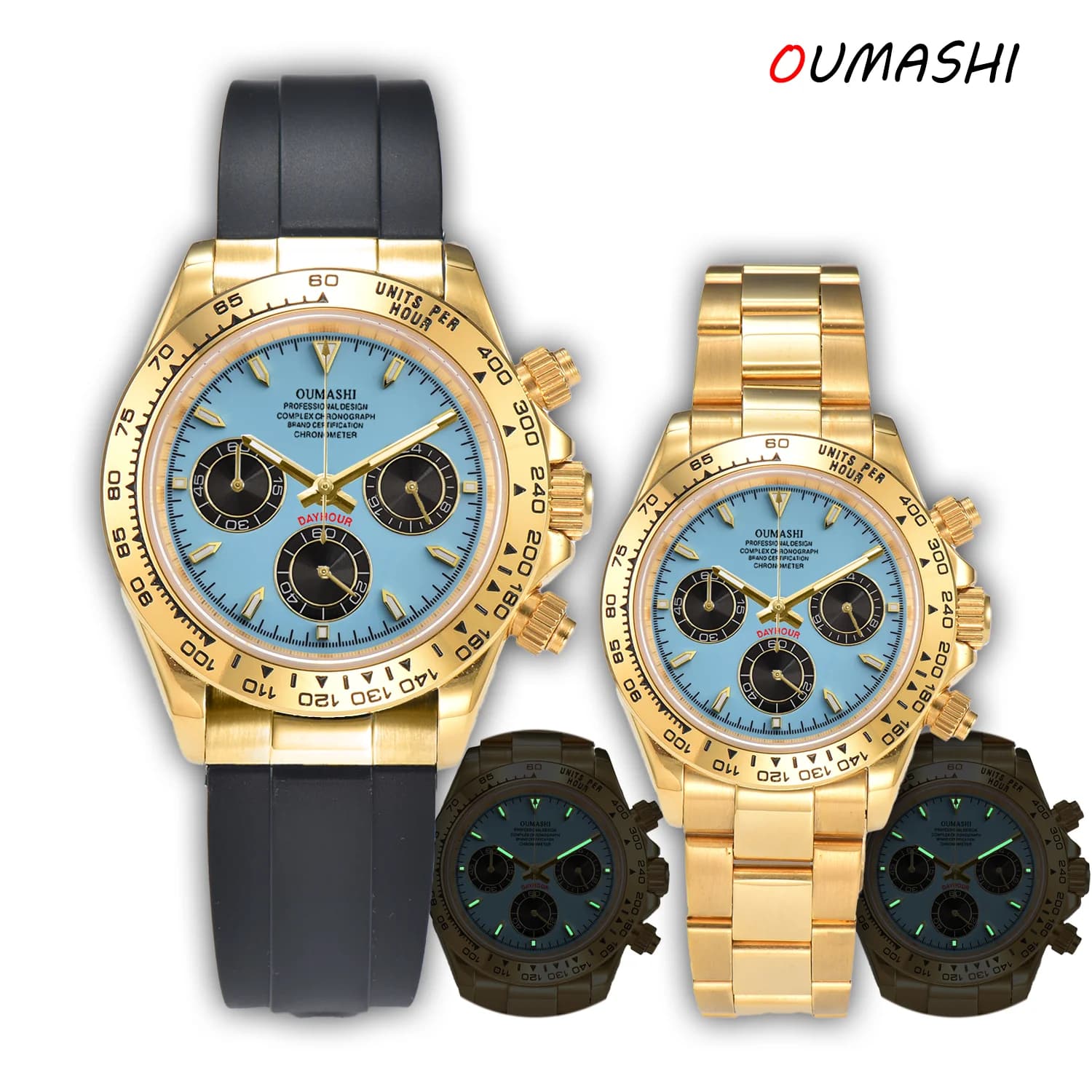 Orologi da uomo cronografo di lusso da 39,5 mm Orologi al quarzo VK63 impermeabili in acciaio inossidabile luminoso personalizzabile per uomo