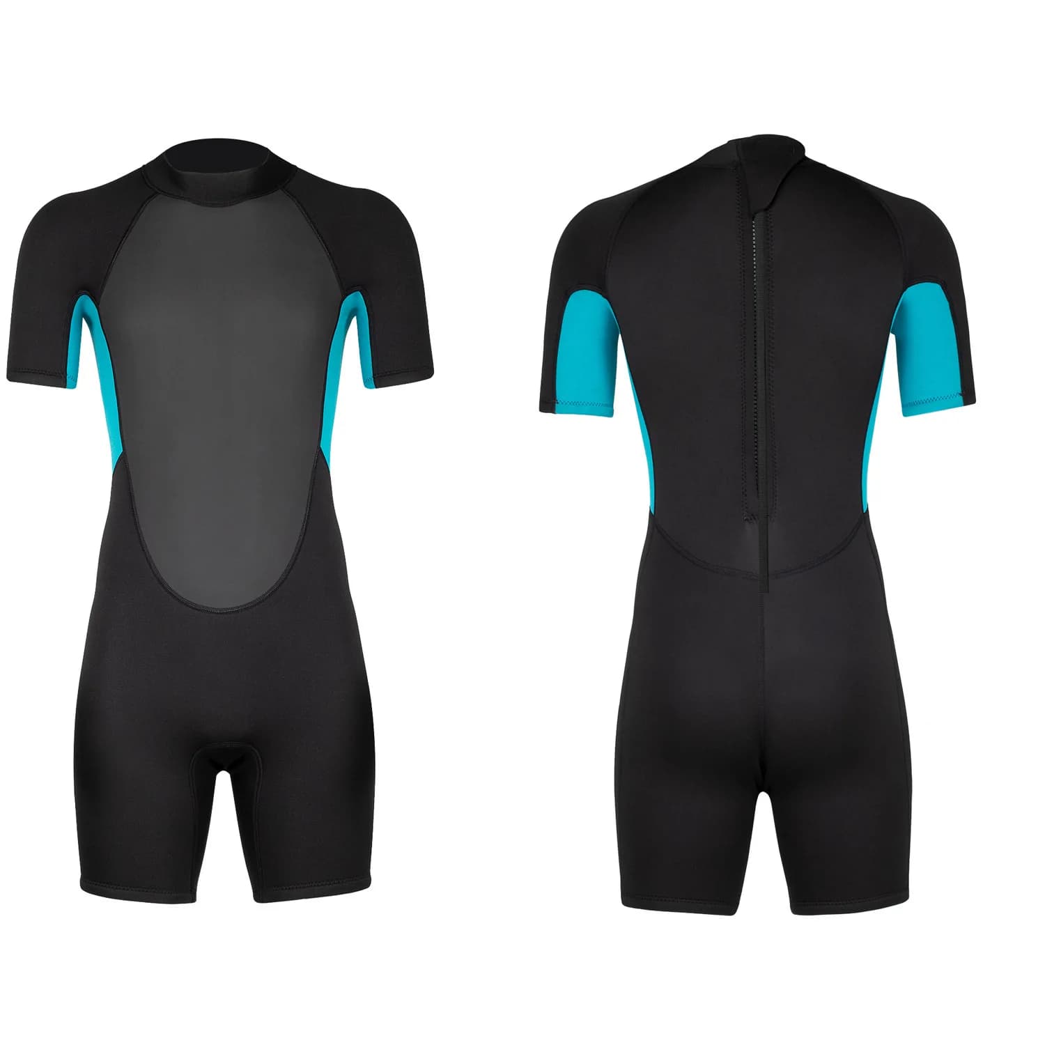 Muta da uomo in neoprene 3mm a manica corta, intera, con zip anteriore e posteriore, per immersioni primaverili, surf, nuoto, snorkeling, kayak