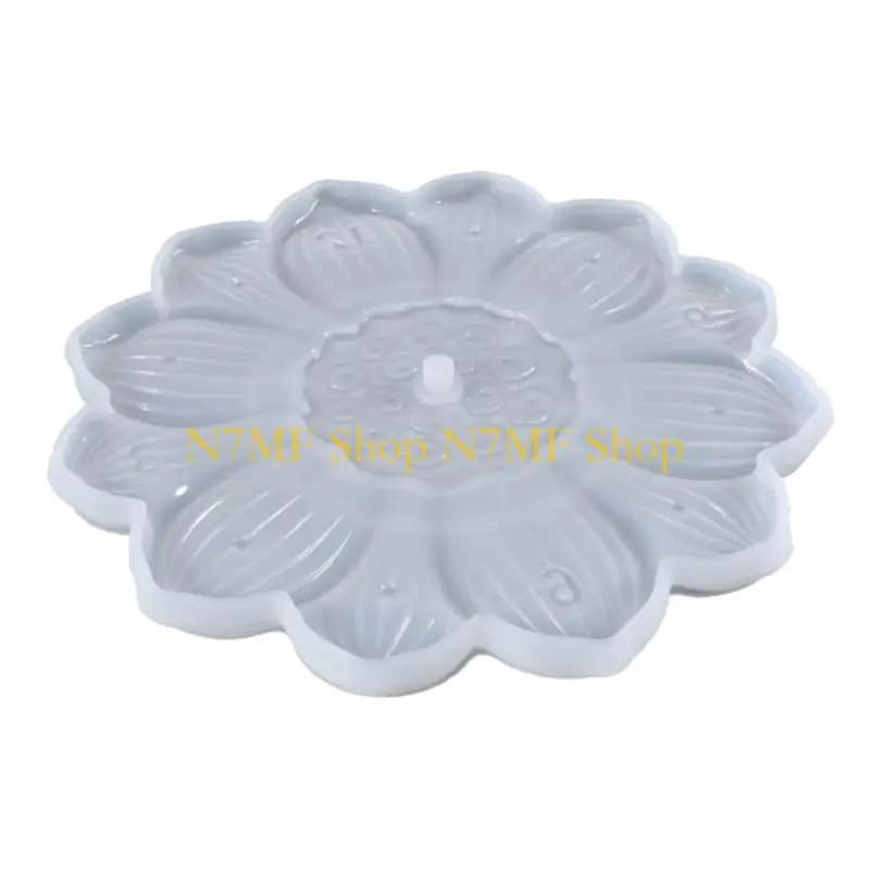 N7MF Custom Handmade Watch with Lotus Silicone Stamps Mechanism Movement Resin DIY
