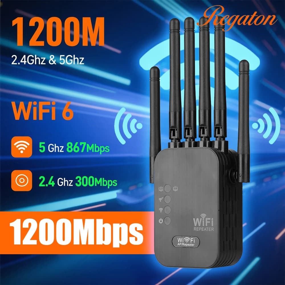 Ripetitore WiFi 5G Wireless 1200Mbps, Router Amplificatore di Segnale WiFi Dual Band a Lungo Raggio, Estensore 5GHz