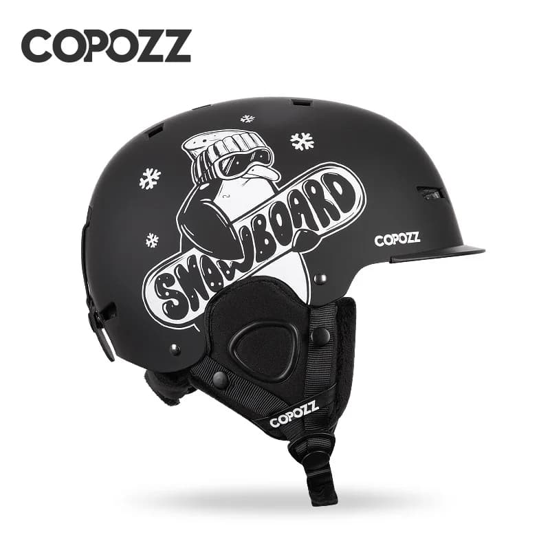 COPOZZ Nuovo certificato per casco da sci unisex Casco da sci anti-impatto semi coperto per adulti e bambini Casco da snowboard di sicurezza sulla neve