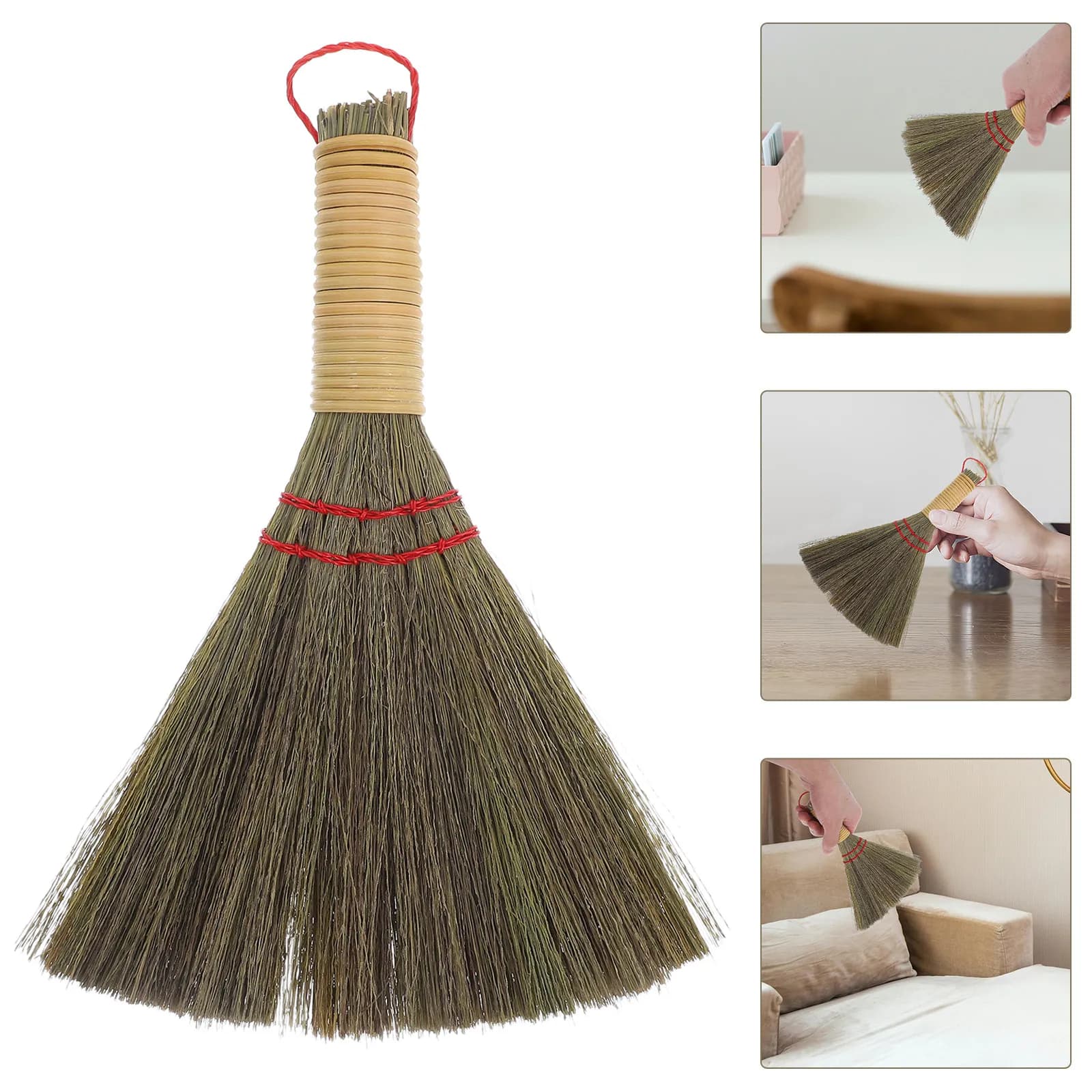 Small Whisk Broom Corn Straw Handheld Mini Broom Desktop Table Sofa Floor Dust Cleaning Brush Household Sweeper