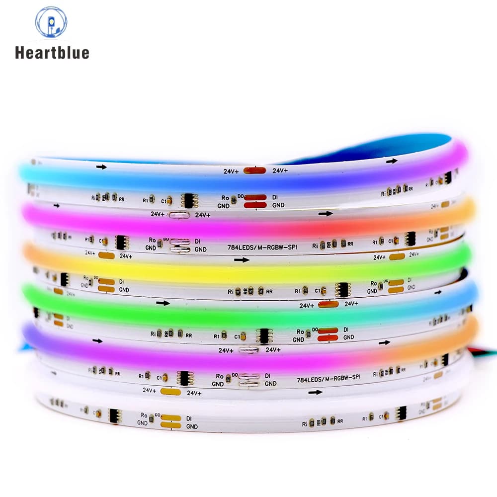 FCOB SPI WS2814 RGBW IC Striscia luminosa a LED indirizzabile 784 LED Dream Color 10mm DC24V SK6812 Luci COB FOB altamente flessibili RA90 IP3