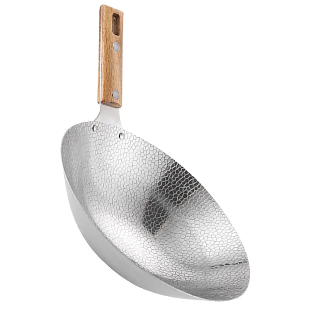 Wok in Acciaio Inox Resistente, Padella Multifunzione per Stir-Fry e Cottura a Vapore, Utensile da Cucina