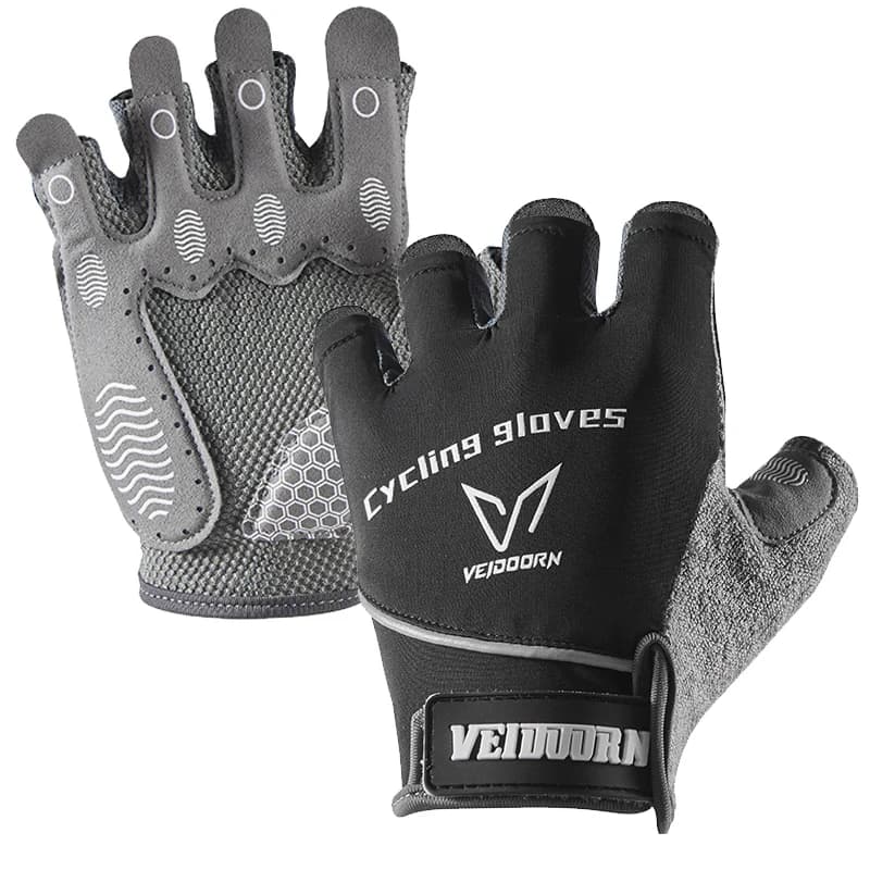 Cycling Gloves with half fingers Veidoorn Silica Gel Padding for Fitness Gym Gloves with Advanced Shock Absorption with Reflective Strips