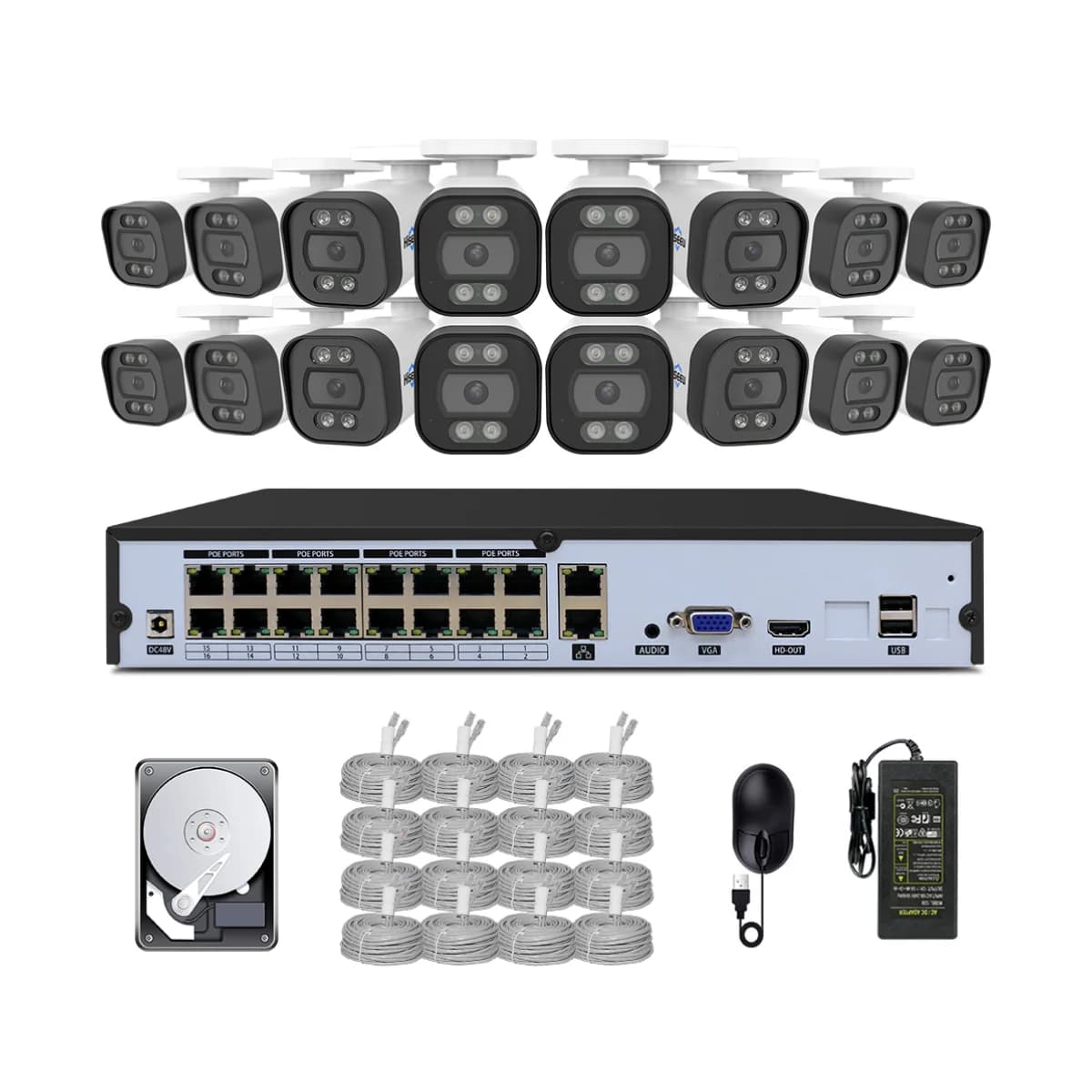 Cctv Set completo Sistema di telecamere di sicurezza IP OEM Antimanomissione H.265 + 4K 8MP Xmeye Por Outdoor House Network P2P Kit Nvr a 16 canali