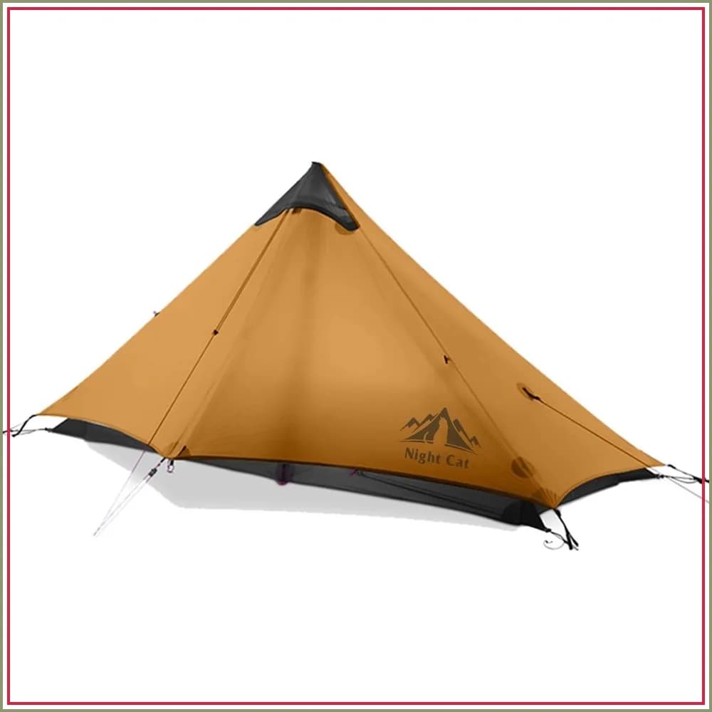 Night Cat Ultralight 1-Person Tent for Backpacking, 2 lbs, Waterproof, Trekking Pole Not Included