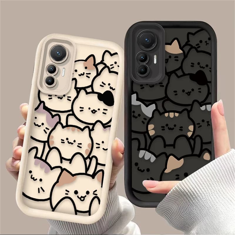 Anti-shock case with Cat Carton Animated for Xiaomi Poco F7 F6 F5 F4 F3 M5s C65 C75 C71 X6 X5 X4 GT X3 NFC M7 M6 Pro 4G 5G