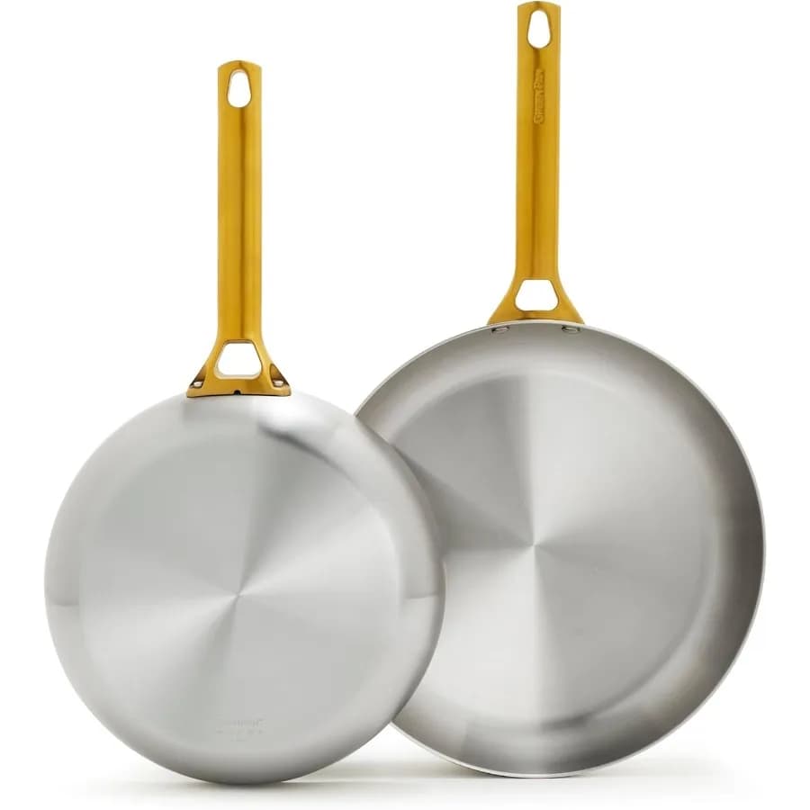 TriPly Reserve 10 and 12 stainless steel pans set PFASFree NonSti