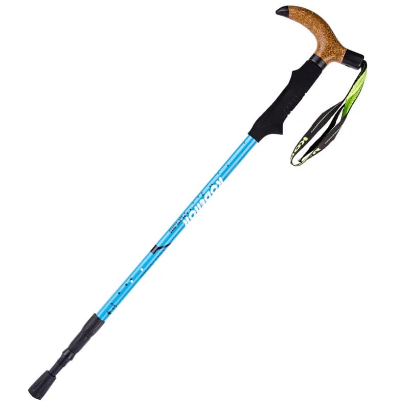 7075 Aluminum Trekking Poles, T-Handle Internal Lock Shock-Absorbent Collapsible Sticks for Outdoor Hiking Walking