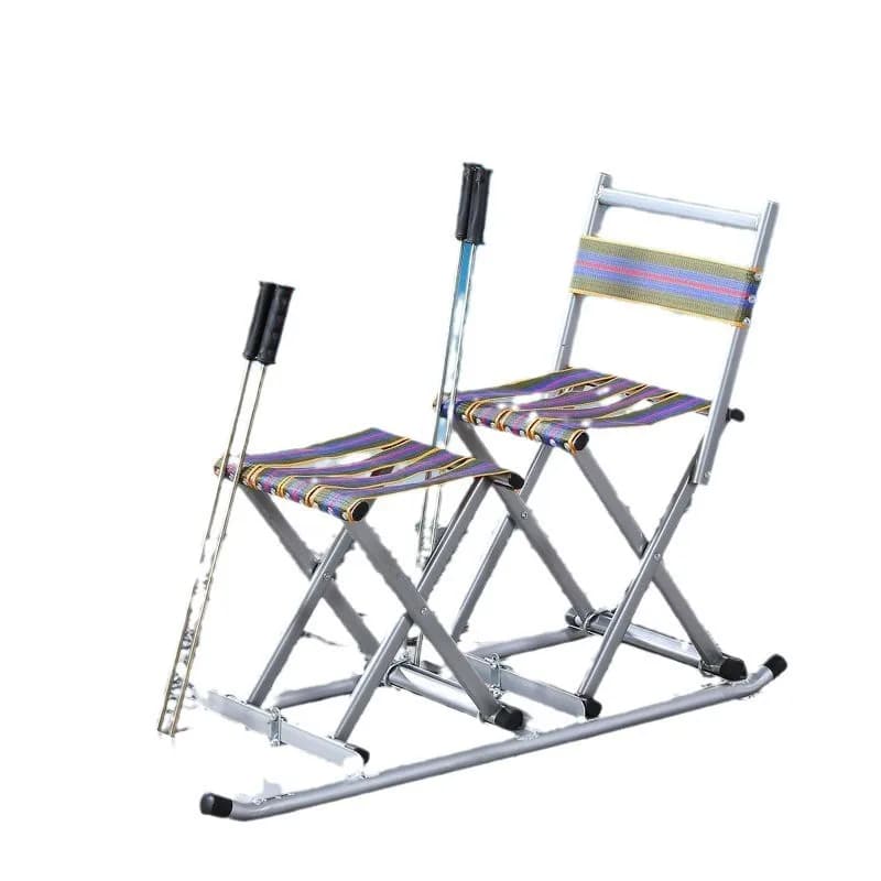 Carrello da sci Ice rink, carrello da pattinaggio su ghiaccio pieghevole seduto, nuova bici da ghiaccio da neve per bambini singola, doppia e multipla seduta