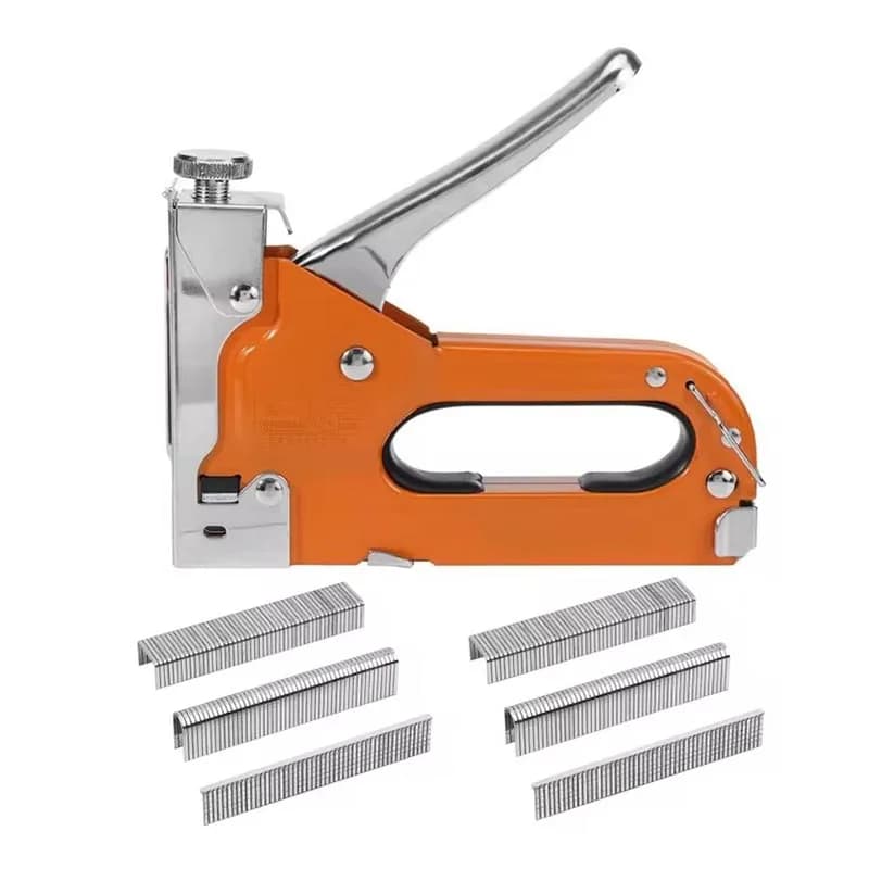 Graffettatrice Manuale 3-in-1 Resistente, Chiodatrice per Tappezzeria e Legno in Acciaio, Strumento Facile da Usare