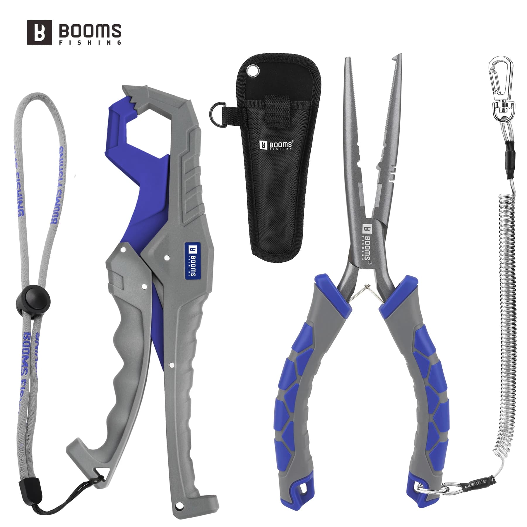 Booms Fishing Pinze da 23 cm e set di strumenti da pesca con pinza per pesci da 24 cm per taglierine a filo ad anello diviso Kit di attrezzatura da pesca per rimozione amo