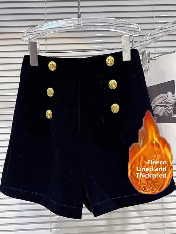 Fleece Lined Thickened Short Boots Pants Women's High Waist Slim Fit High Quality Autumn Winter New Arrival