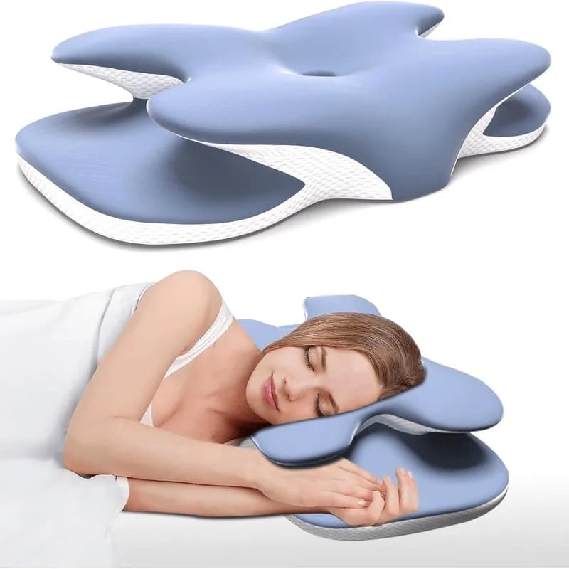 1pcs Ergonomic Memory Foam Cervical Pillow for Neck Pain Relief - Contoured Support Orthopedic Sleeping Pillow