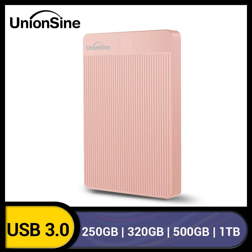 UnionSine HDD Disco rigido esterno portatile 250 GB/320 GB/500 GB/750 GB/1 TB Archiviazione USB 3.0 compatibile per PC, Mac, desktop, MacBook