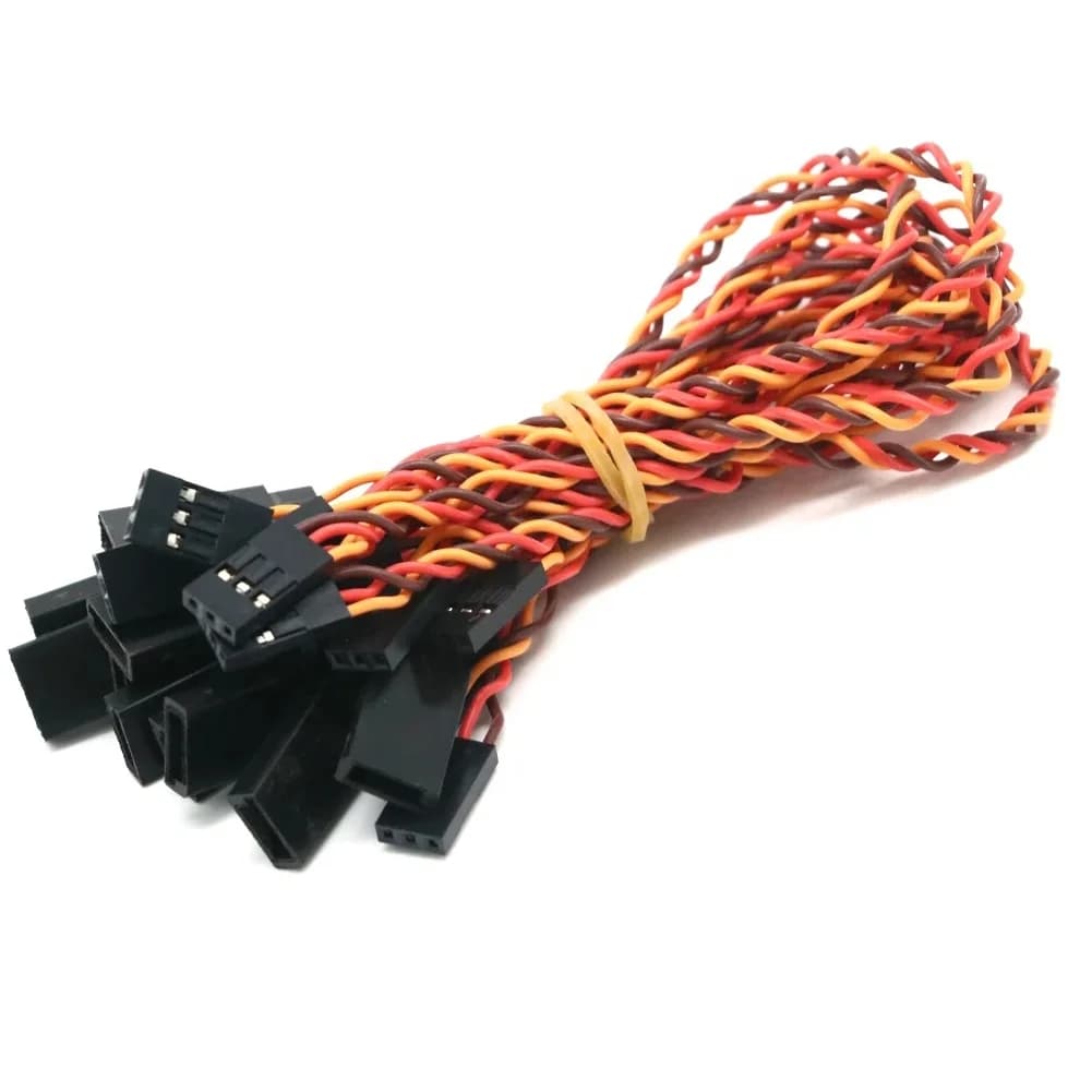 50PCS Male Female Futaba JR 22AWG 200mm 250mm Anti-Interference Cable Braided Power Extension Cable For RC Aerial Parts