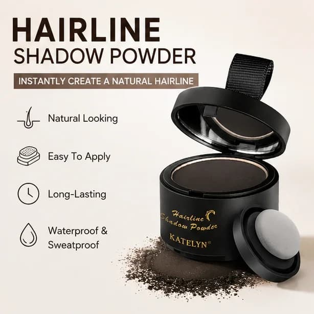 Hair Line Powder KATELYN Natural Instant Hairline Contouring Powder Waterproof Hairline Shadow Concealer Repair Fill Makeup Tool
