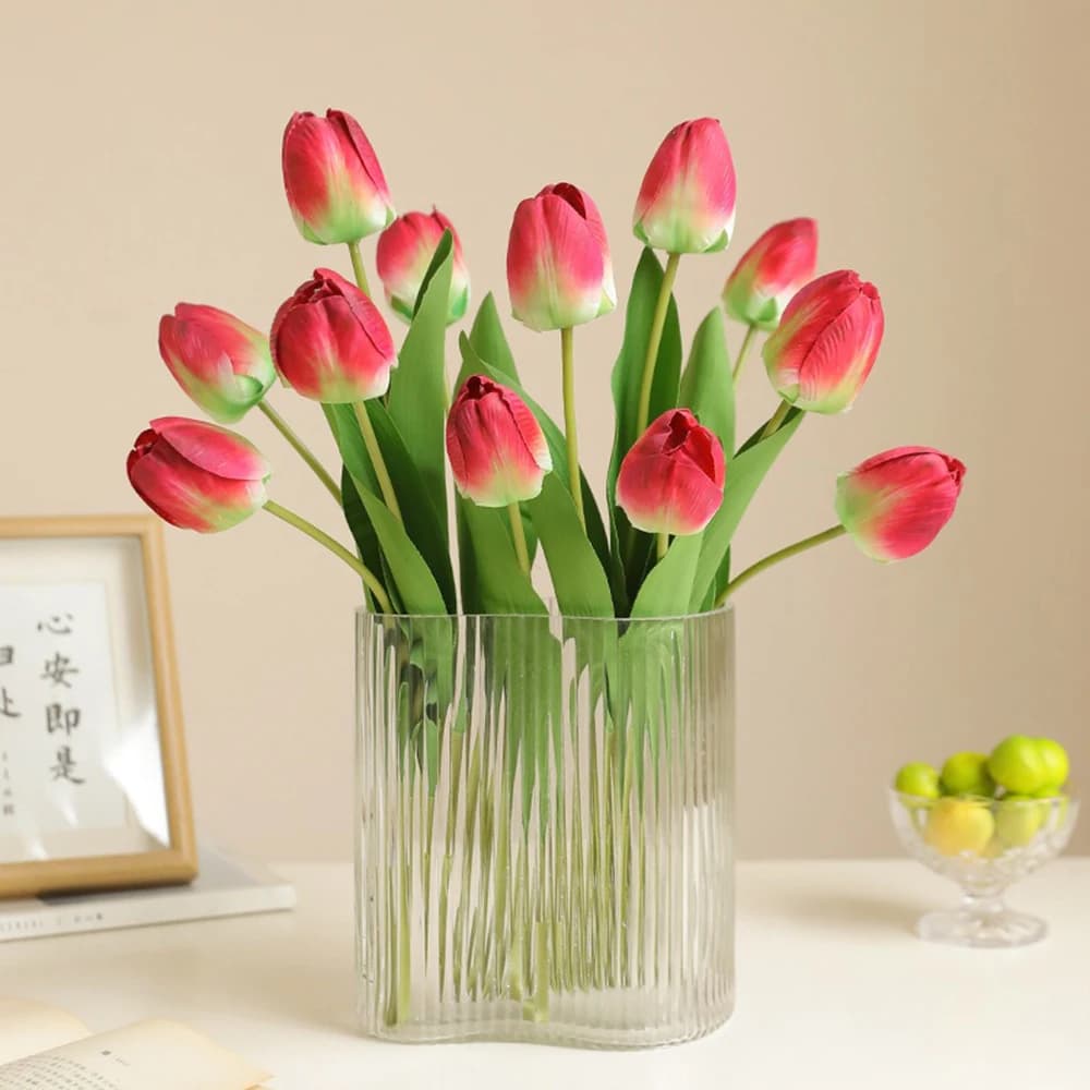 46cm nuovo tulipano artificiale ramo di fiori di seta decorazione del giardino scena di nozze all'aperto Layout soggiorno Display piante finte