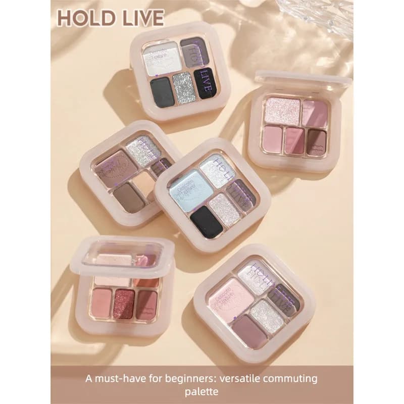 HOLD LIVE Cloud Gauze Dot Cinque Colori Blu Nero Perla Piccola Palette Ombretti Portatile per Principianti Uso Quotidiano per Donne