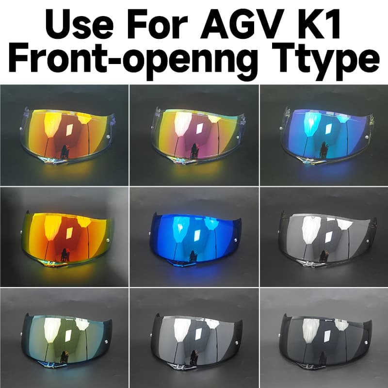 Visiera per casco K1 per AGV K1 Visiera fotocromica tipo T con apertura frontale Scudo per moto Lente per casco Protezione UV Giorno e notte