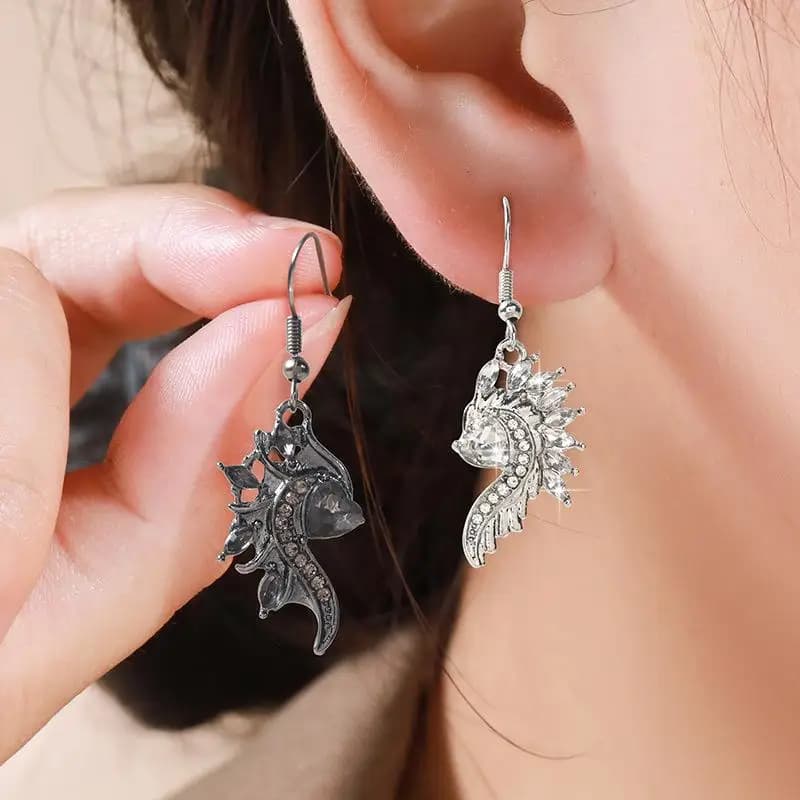 Trendy Womens Long Wing Alloy Stud Earrings Elegant Design Perfect for Gifts