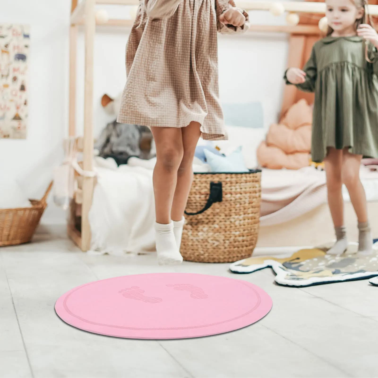 Round Jump Rope Mat Safe Tpe Comfortable Non-Slip Indoor Skipping Cushion Relieves Foot Pain Supports Ankle Protection Workout