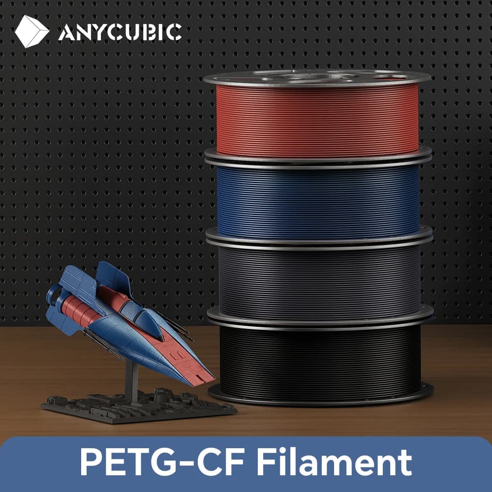 ANYCUBIC PETG-CF Filament 1.75mm 1KG Carbon Fiber Durable High Strength Multicolor PETG-CF Filament for Kobra X Kobra 4 Combo