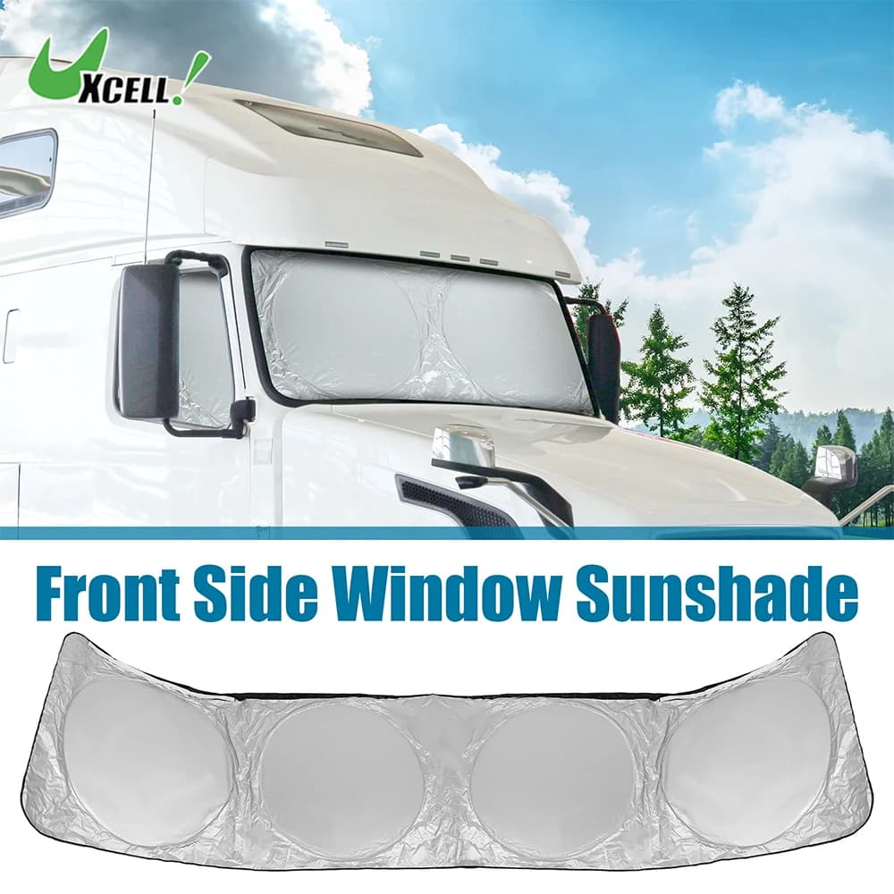 Uxcell Parasole semi-camion per parabrezza e finestrino laterale 240T Blocco Sun Ray RV Big Rig Accessori protettivi per interni auto