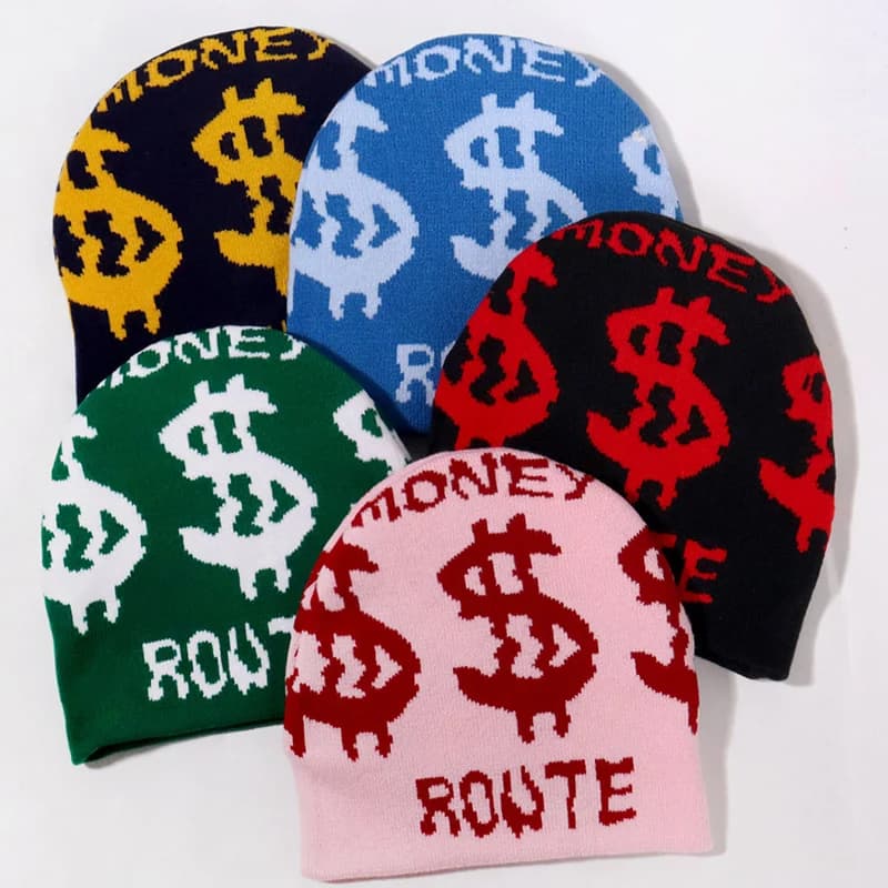 NIXHIT New Street Hiphop Dollar berretto lavorato a maglia Warm Skullies berretti uomo cappello invernale donna cappelli lavorati a maglia Casual equitazione per uomo Cap