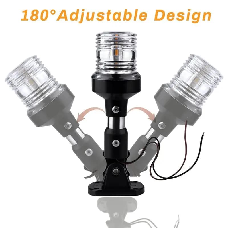 HOTB72A Boat Stern Light Waterproof 6 Inches Fold Down Boat Anchor Light LED Marine Navigation Light For Boats