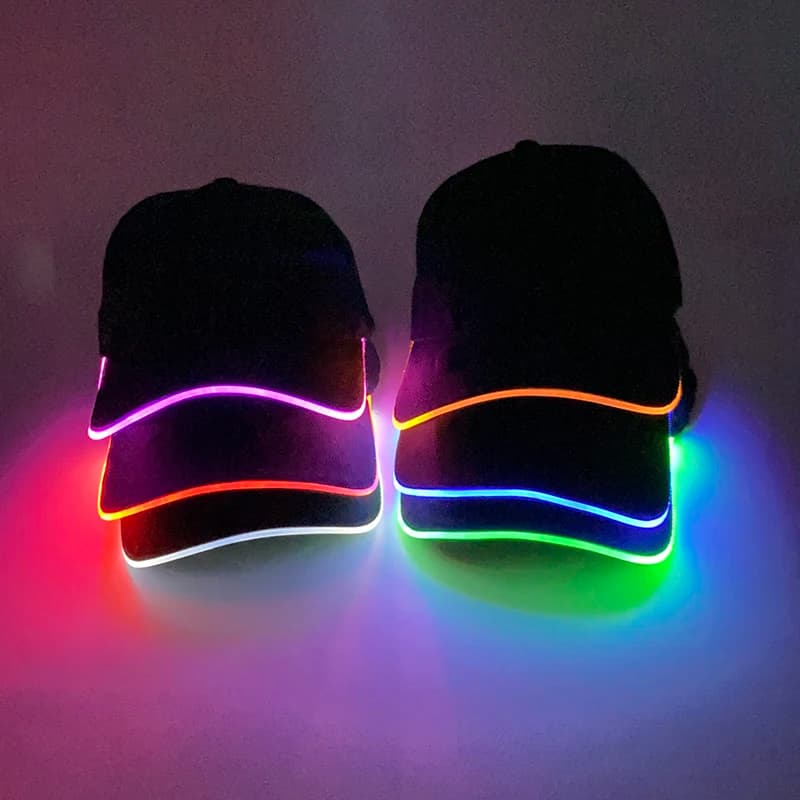 Berretti da baseball luminosi Vacanze in discoteca Corsa Costumi in stile americano Accessori Cappello da camionista per il tempo libero Cappello per sport all'aria aperta a LED
