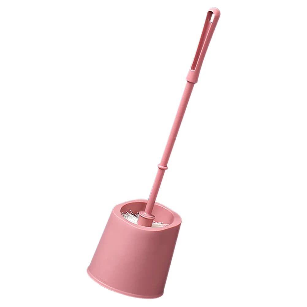 1Set Toilet Brush Set with Wall Mount Holder Ergonomic Long Handle Soft Bristles for Bathroom Hotel Office Cleaning Tools