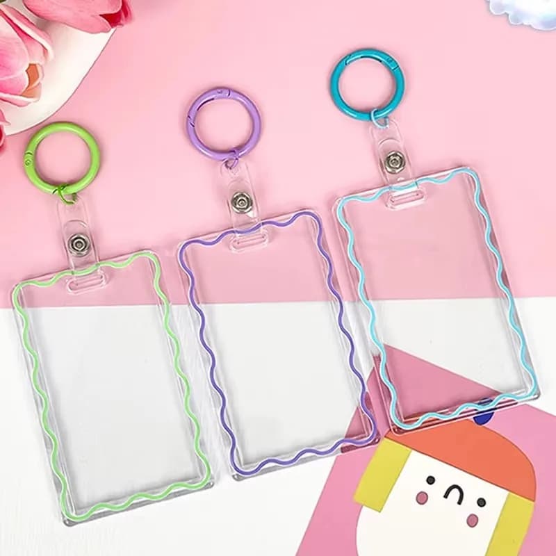 Cornice per foto in acrilico trasparente, porta tessere identificative, articoli scolastici, nuovo porta badge da lavoro in plastica rigida unisex, custodia protettiva per documenti aziendali