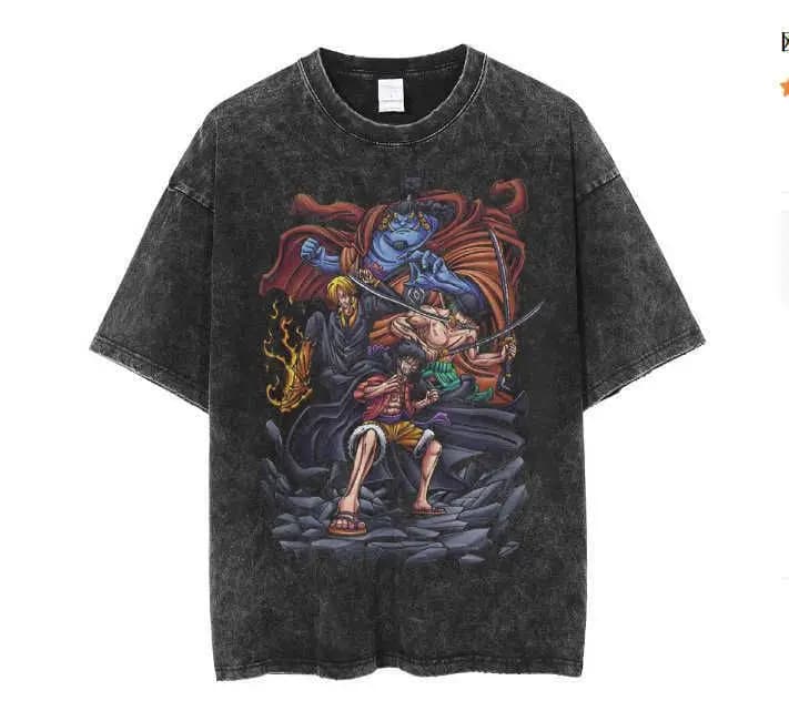 T-Shirt One Piece Roronoa Zoro Estate 2026 in Cotone Unisex Casual Streetwear con Grafica a Maniche Corte Stile Y2K