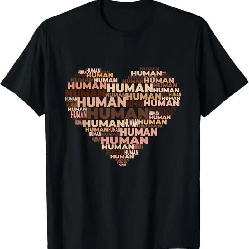 Human Skin Tone Heart Anti Racist T Shirt