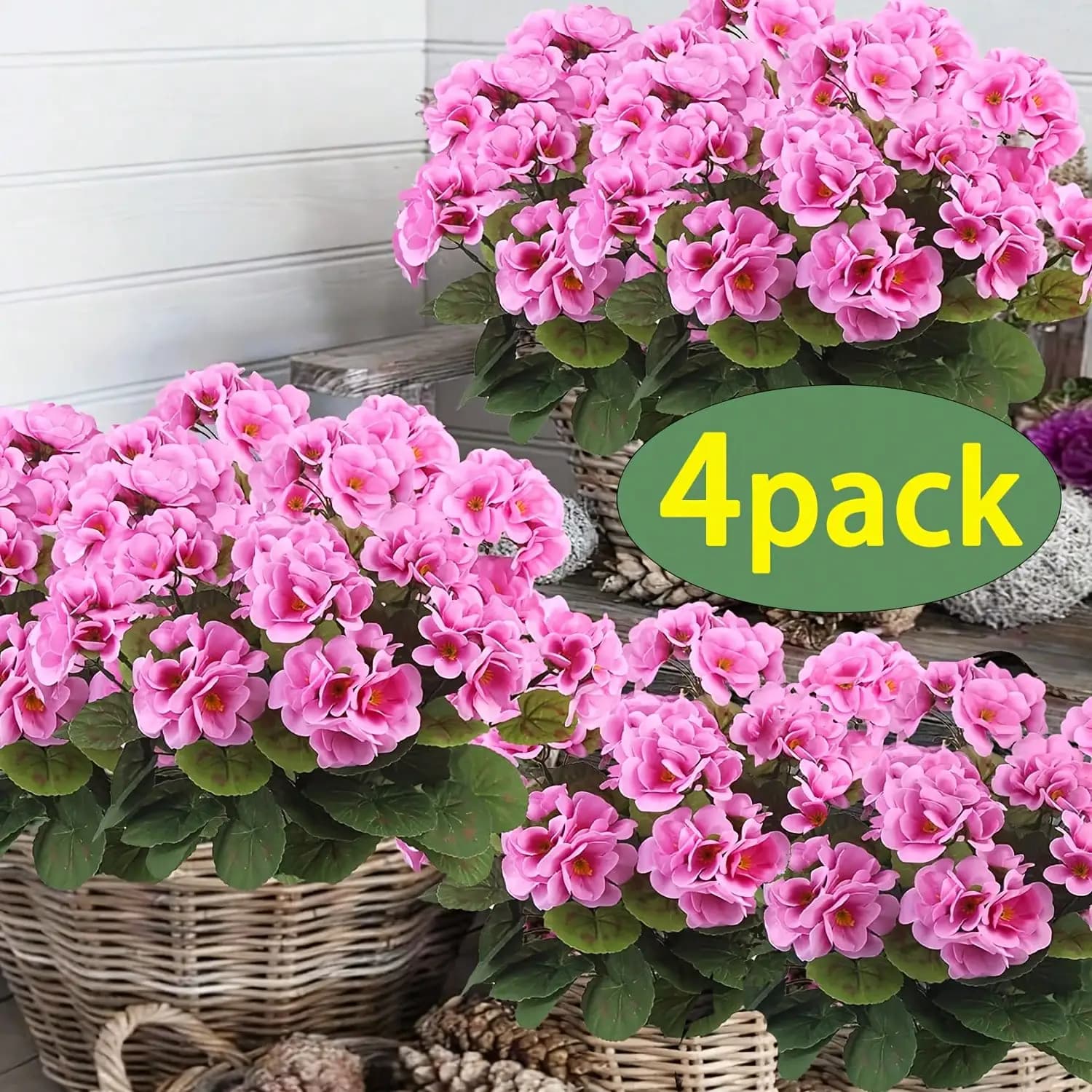 1/2/4 pezzi fiori artificiali realistici con fogliame verde giardino esterno per interni portico patio finestra decorazione fioriera sospesa